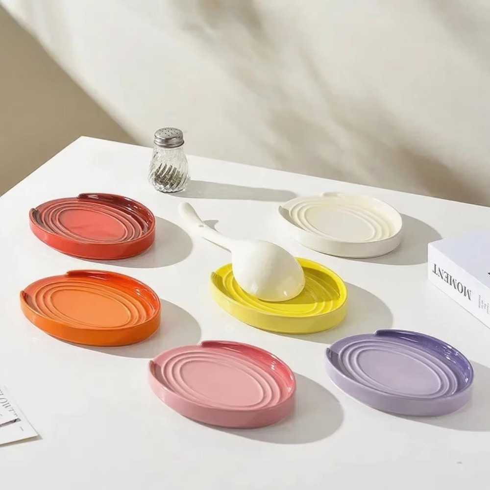 Kitchen Helper Gadgets - مسند ملعقة بورسلين، حامل أواني كبير