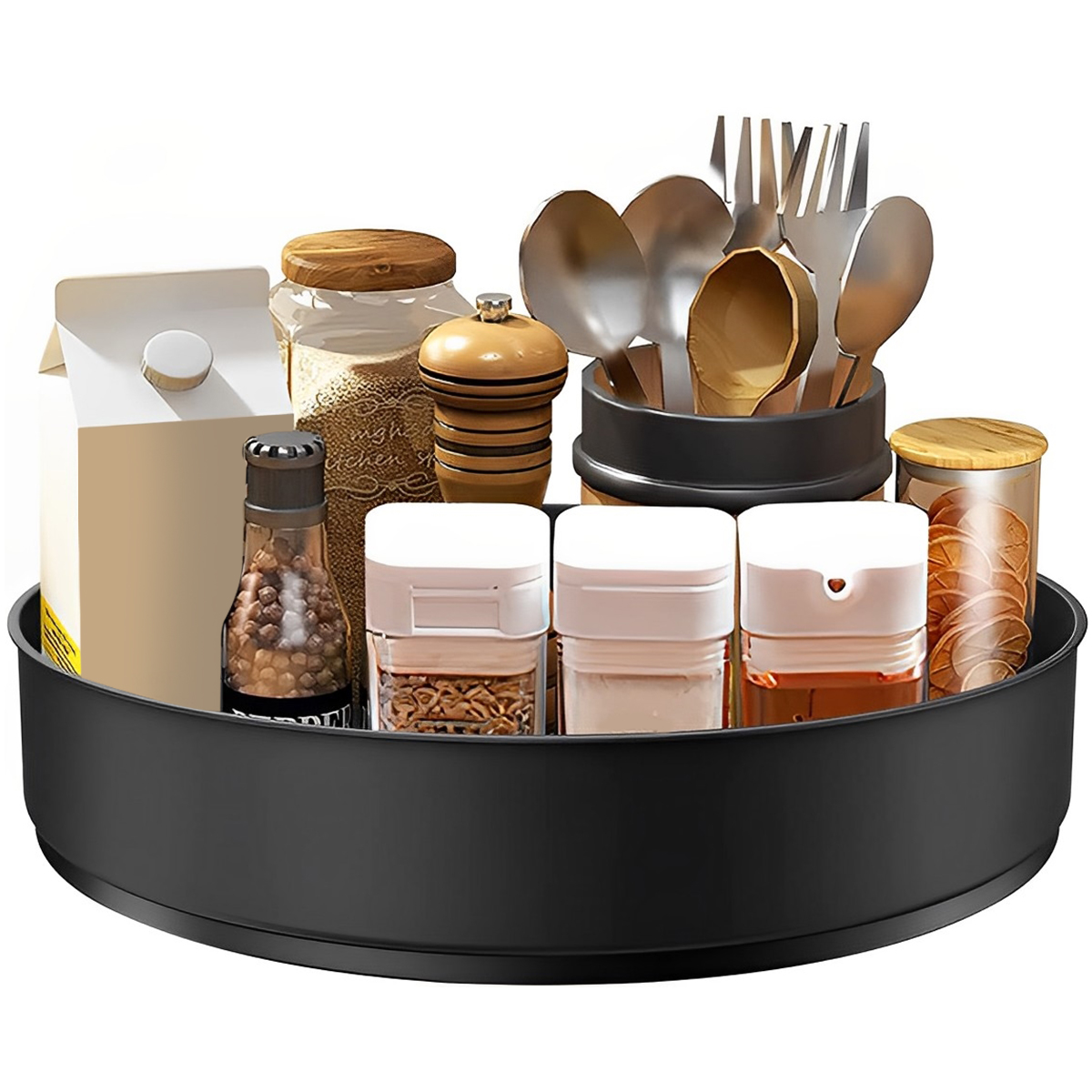 Kitchen Gadgets Storage Ideas - الفولاذ المقاوم للصدأ طبقة الدوار المنظم
