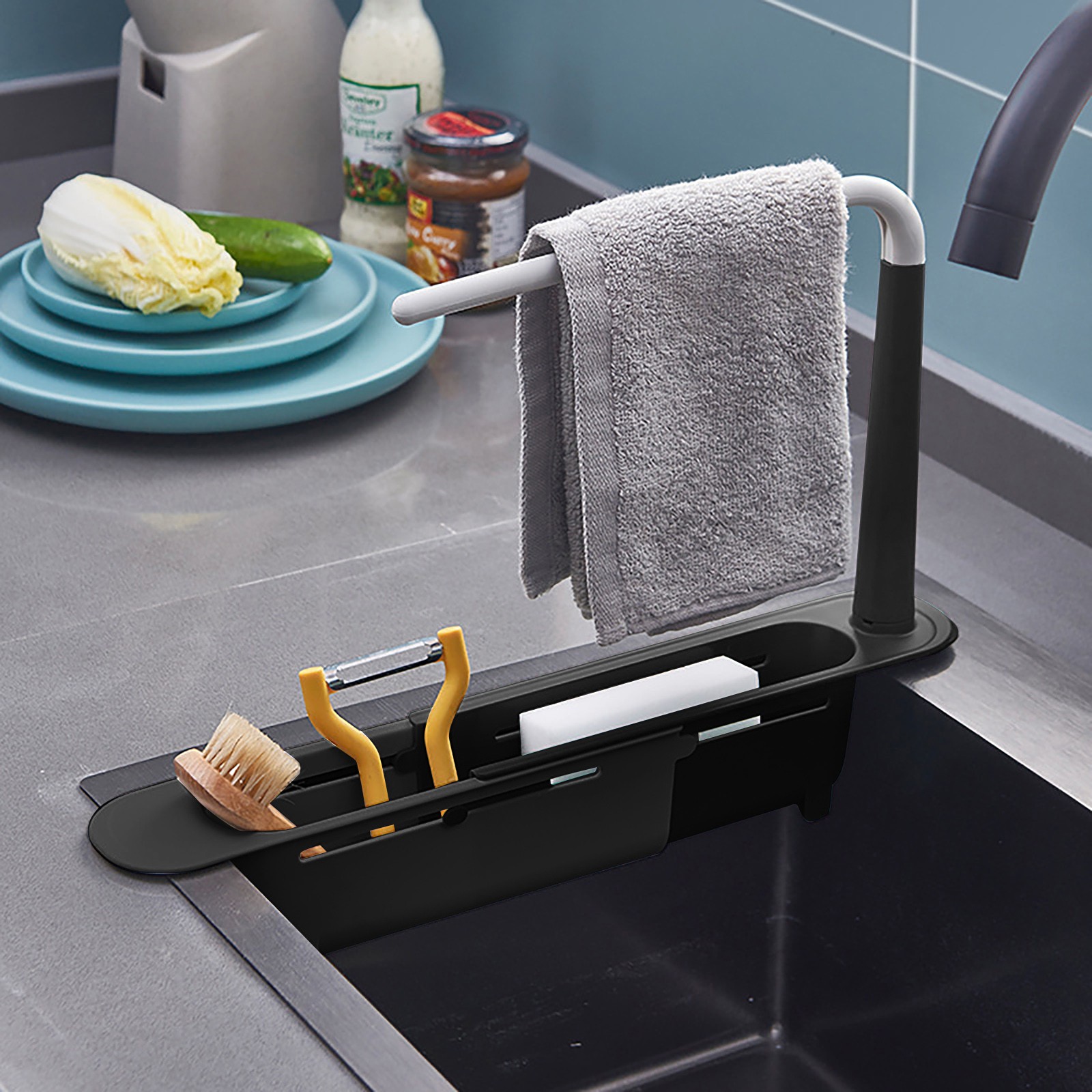 تجفيف بالوعة Elescopic ، منظم  - مراجعة Kitchen Gadgets Storage Ideas وسعره