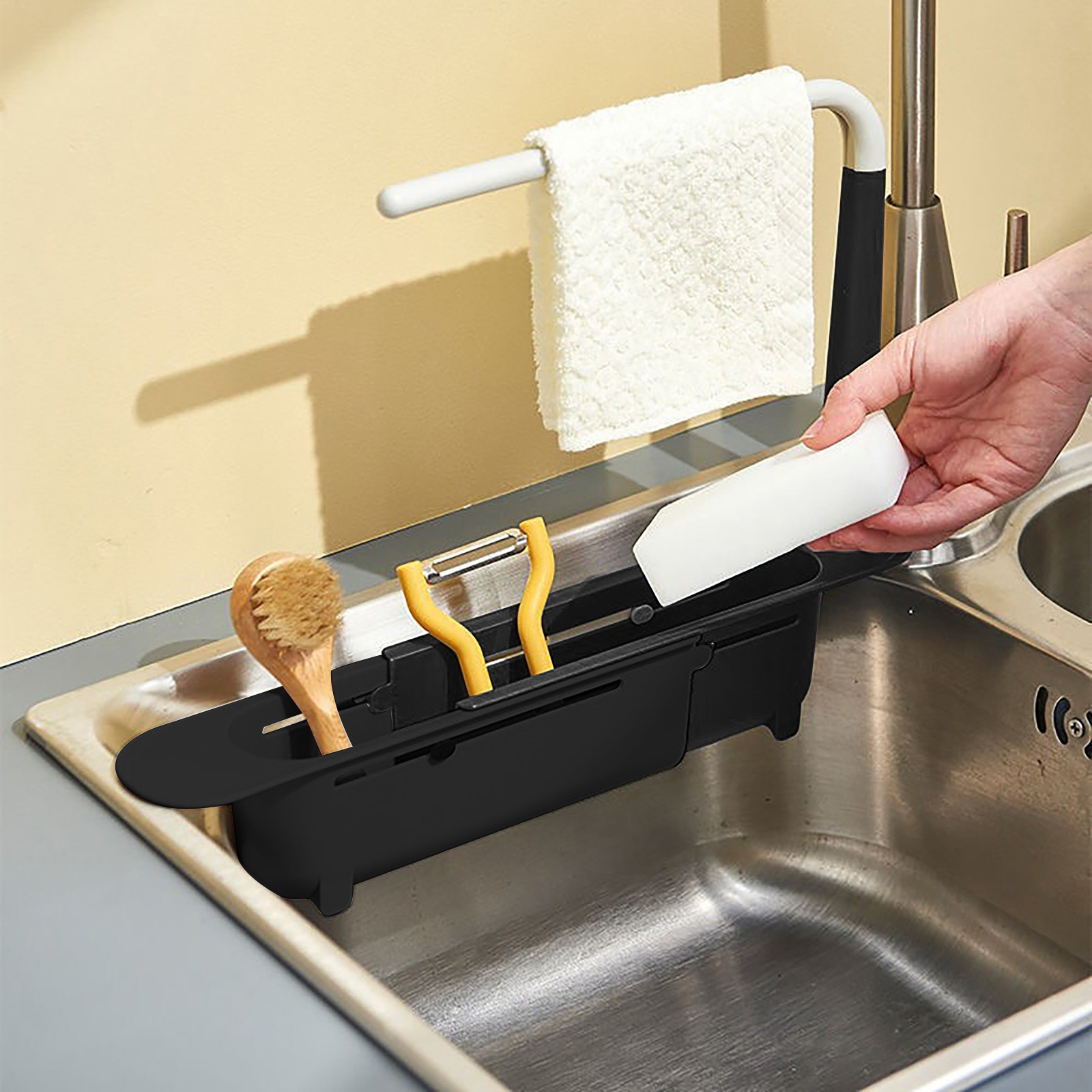 تجفيف بالوعة Elescopic ، منظم  - مراجعة Kitchen Gadgets Storage Ideas وسعره