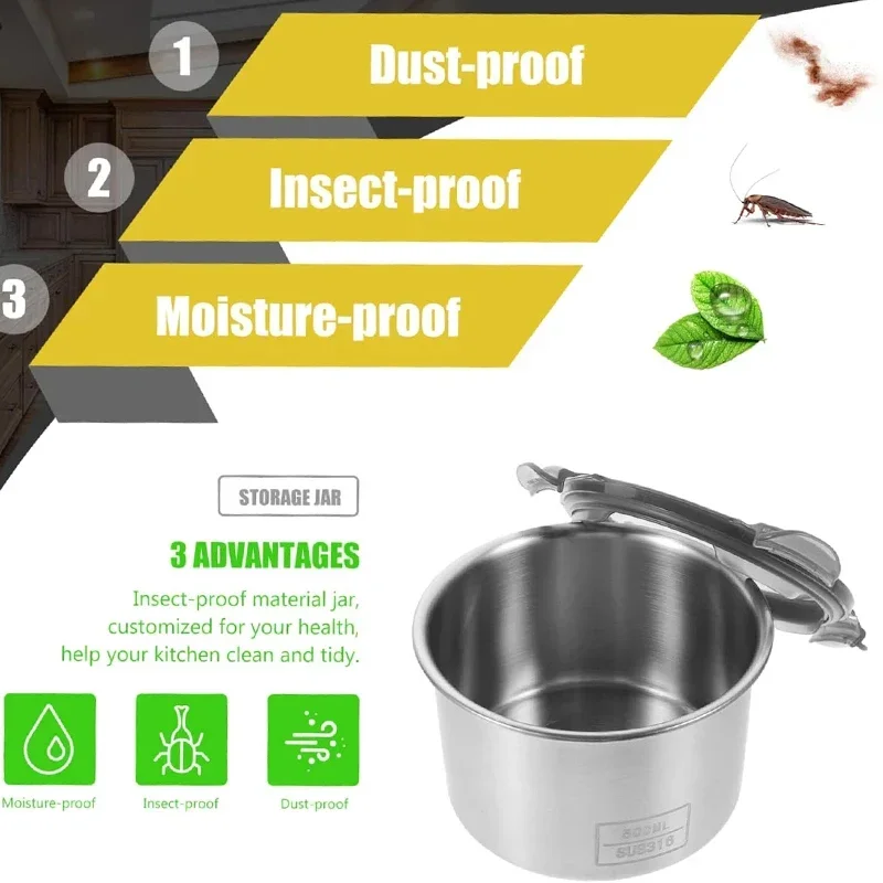 حاوية طعام من الفولاذ المقاوم  - مراجعة Kitchen Gadgets Storage Ideas وسعره