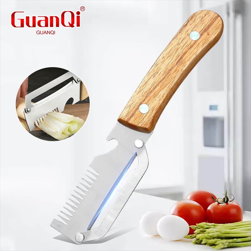 مقشرة متعددة الوظائف من الفولا - مراجعة Household Kitchen Gadgets Vegetable Cutter Silk Cutter وسعره