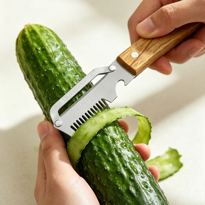 مقشرة متعددة الوظائف من الفولا - مراجعة Household Kitchen Gadgets Vegetable Cutter Silk Cutter وسعره