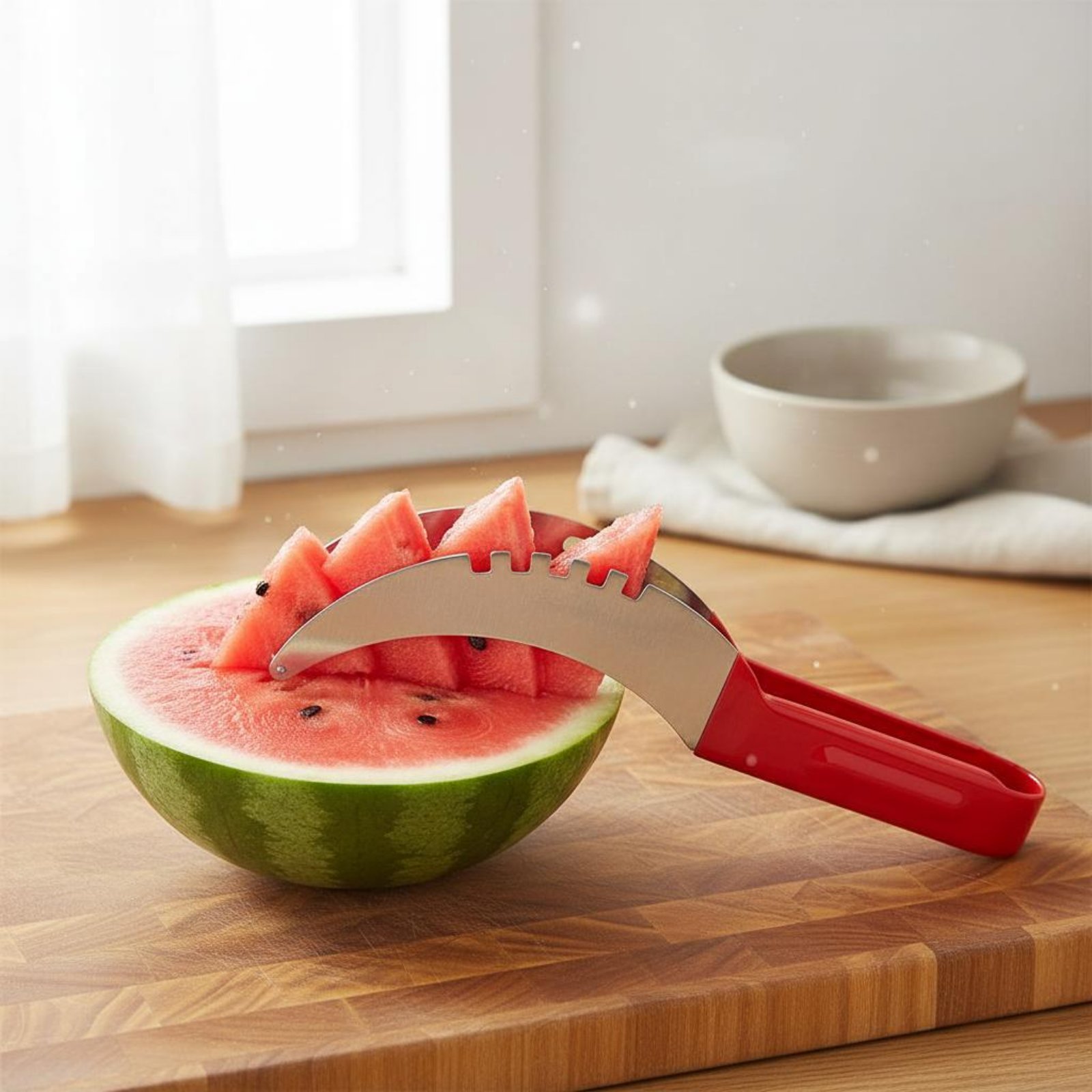قطاعة مكعبات البطيخ من الفولاذ - مراجعة Kitchen Gadgets Kitchen وسعره