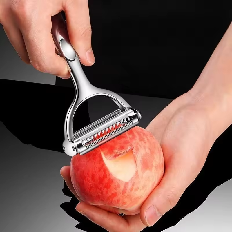 2in1 الفولاذ المقاوم للصدأ الخ - مراجعة Household Kitchen Gadgets Vegetable Cutter Silk Cutter وسعره