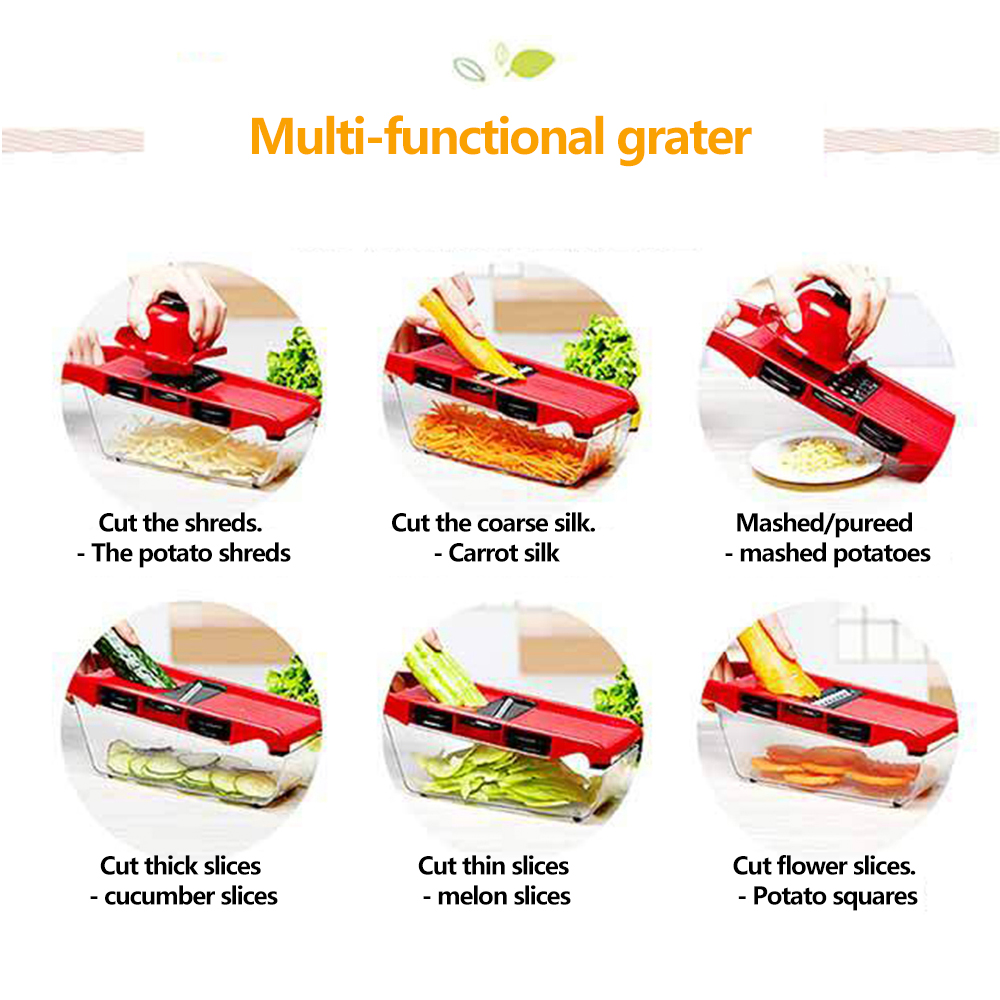 قطاعة خضروات بشفرة فولاذية ، م - مراجعة Household Kitchen Gadgets Vegetable Cutter Silk Cutter وسعره