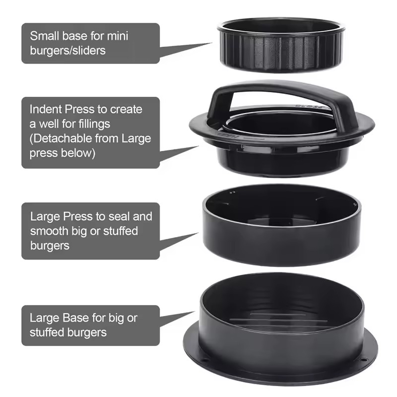 مكبس همبرغر 3 في 1 غير لاصق لع - مراجعة Kitchen Gadgets Modern وسعره