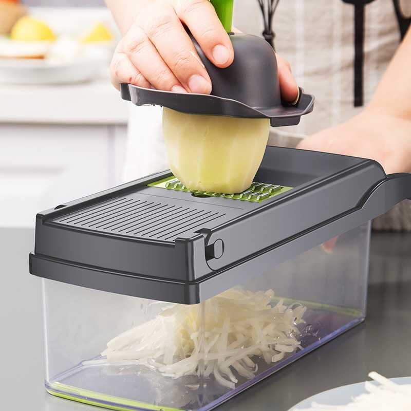 قطاعة خضروات فاخرة - ملحقات مت - مراجعة Household Kitchen Gadgets Vegetable Cutter Silk Cutter وسعره
